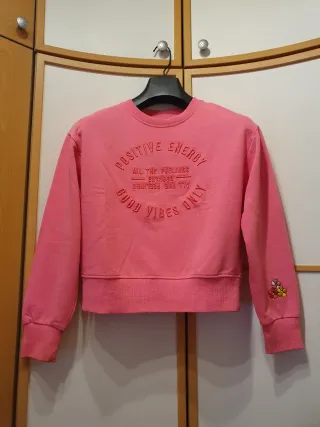 Sudadera niña rosa con mensaje