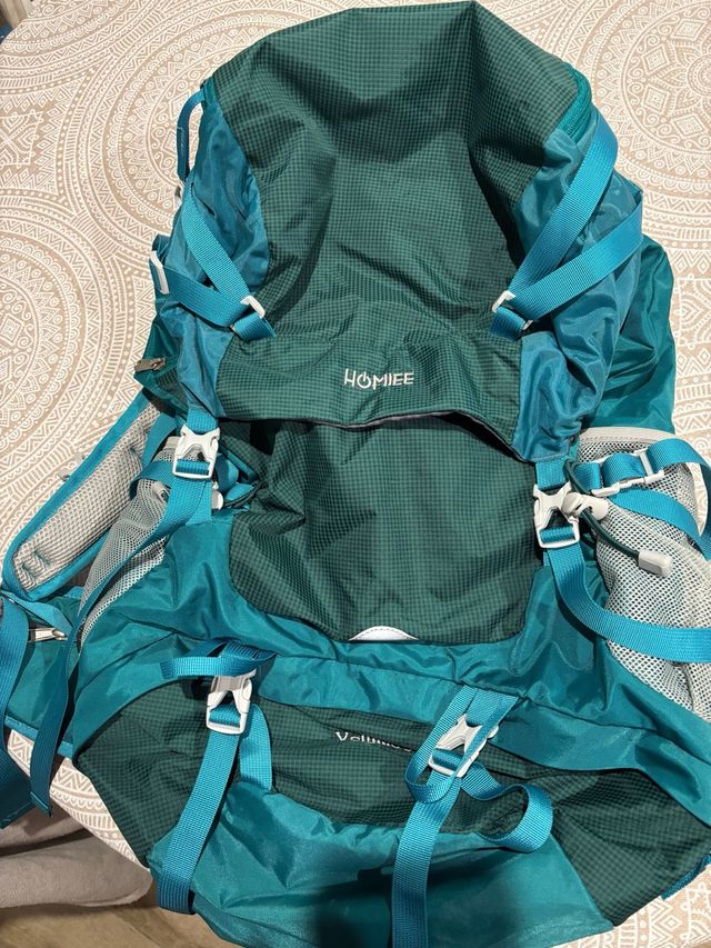 Mochila Trekking Homie 50L Verde/Azul