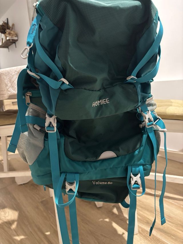 Mochila Trekking Homie 50L Verde/Azul