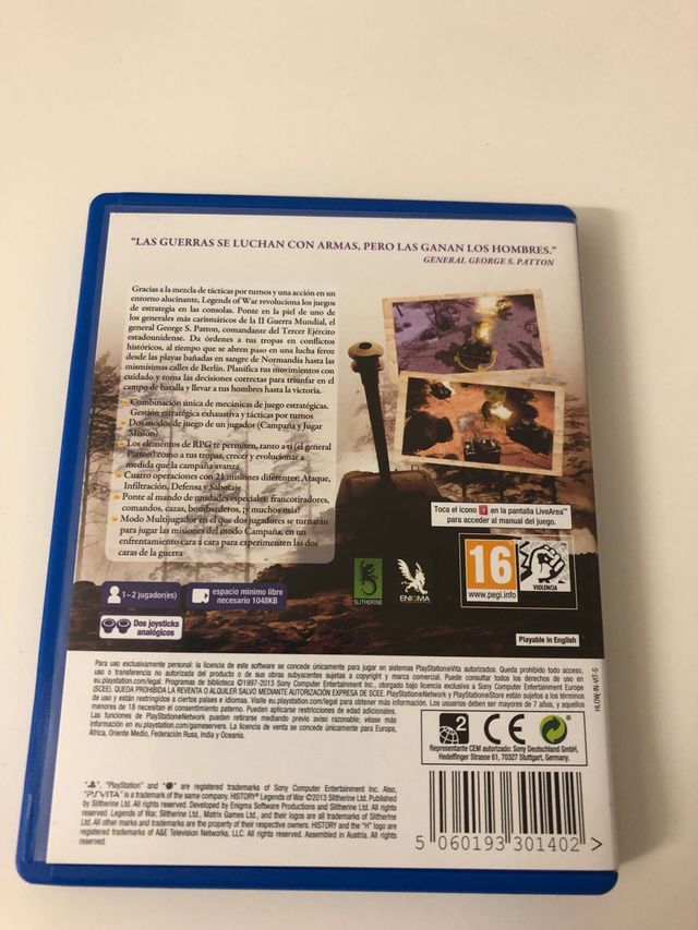 History Legends of War PS Vita PAL ESP.