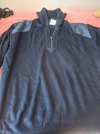 Jersey de trabajo azul con cremallera