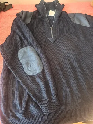 Jersey de trabajo azul con cremallera