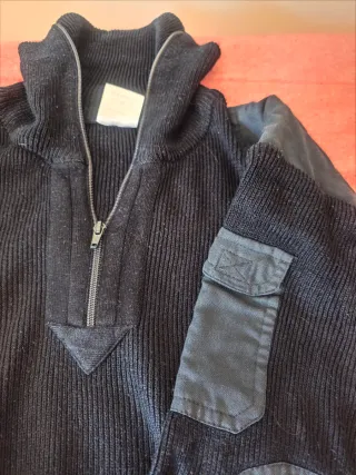 Jersey de trabajo azul con cremallera