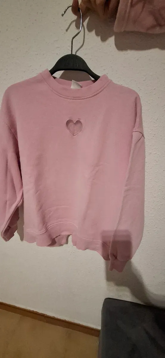Sudadera de algodón rosa con corazón