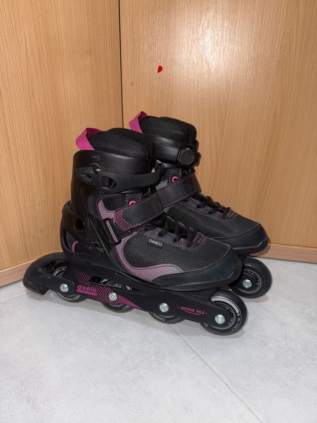 Patines en línea Oxelo negros y rosas