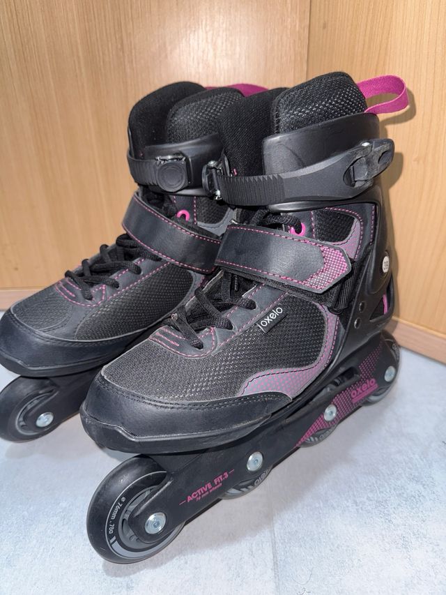 Patines en línea Oxelo negros y rosas