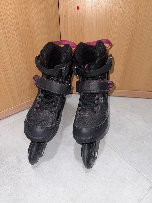 Patines en línea Oxelo negros y rosas