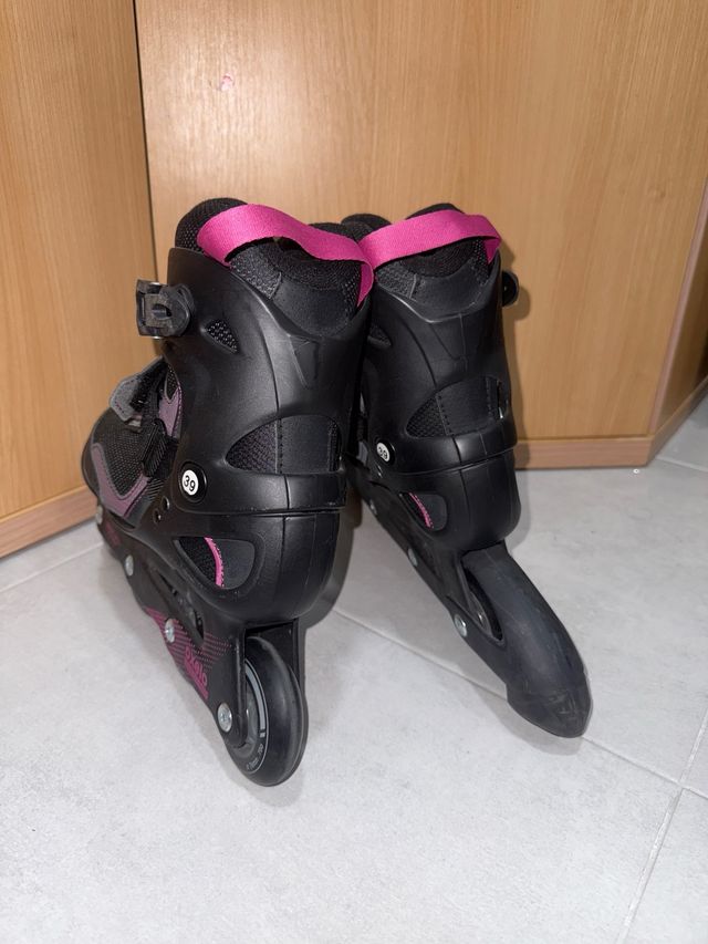 Patines en línea Oxelo negros y rosas
