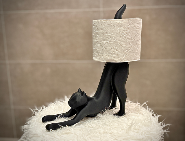 Portarrollos de papel con forma de gato