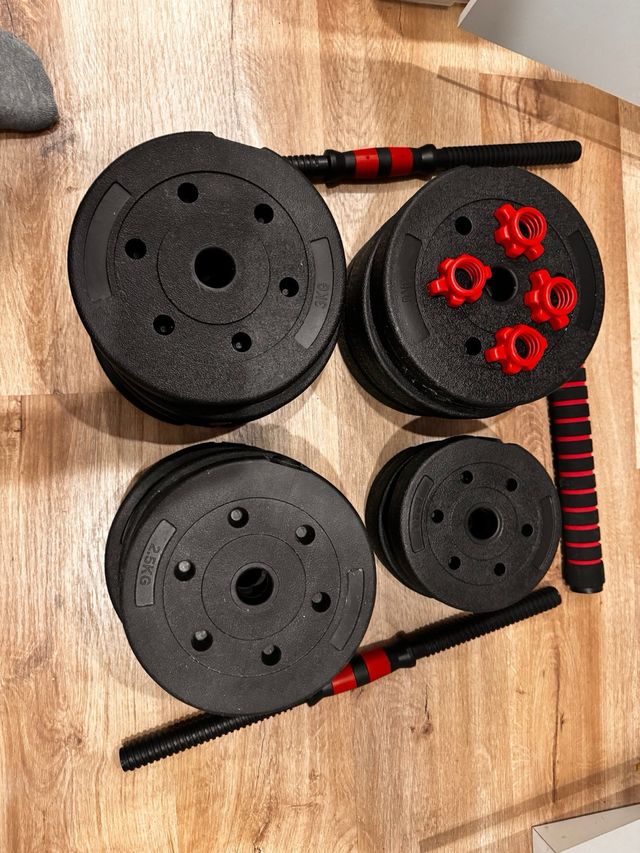 Juego Mancuernas Ajustables 40kg + Barra