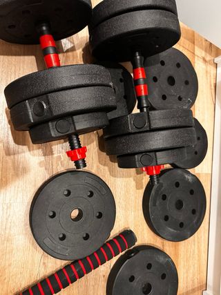 Juego Mancuernas Ajustables 40kg + Barra