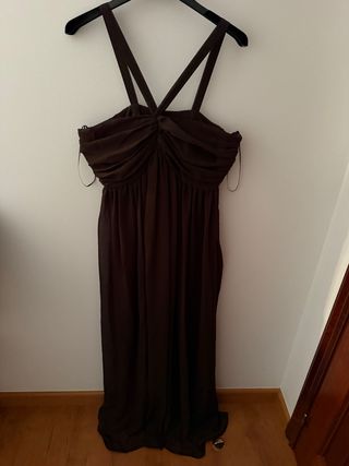 Vestido largo marrón Síntesis