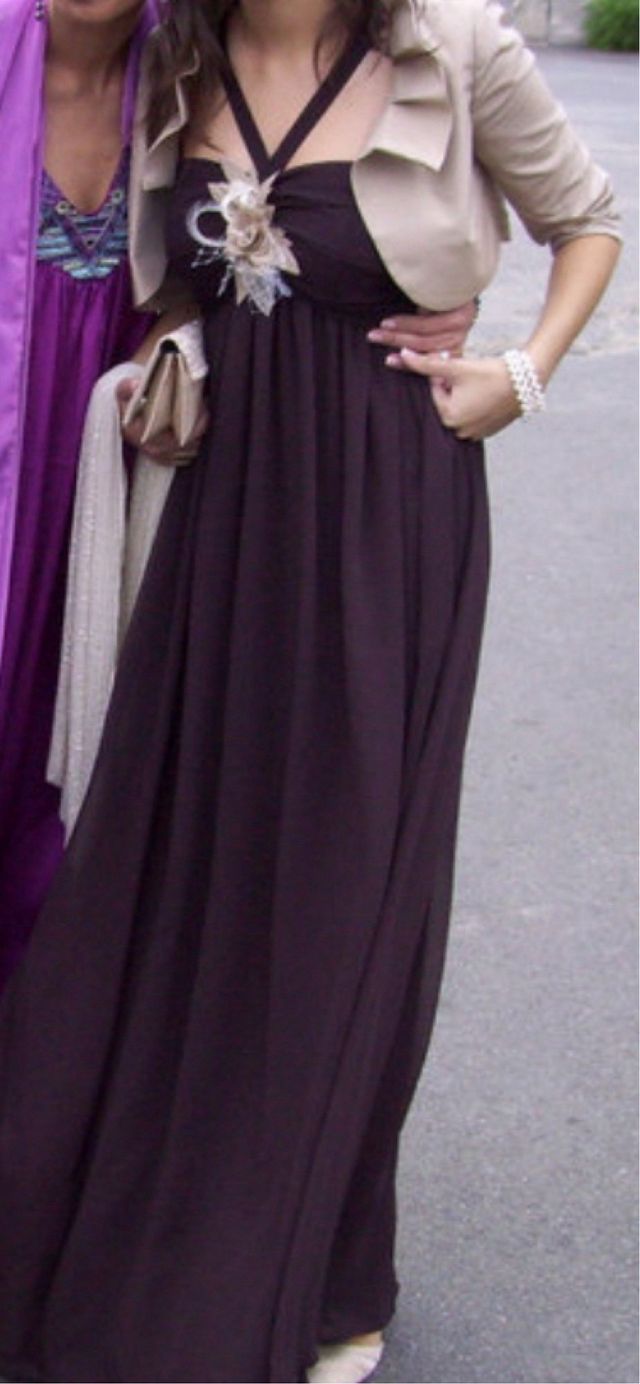 Vestido largo marrón Síntesis