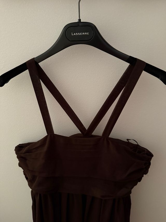 Vestido largo marrón Síntesis