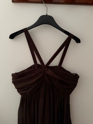 Vestido largo marrón Síntesis
