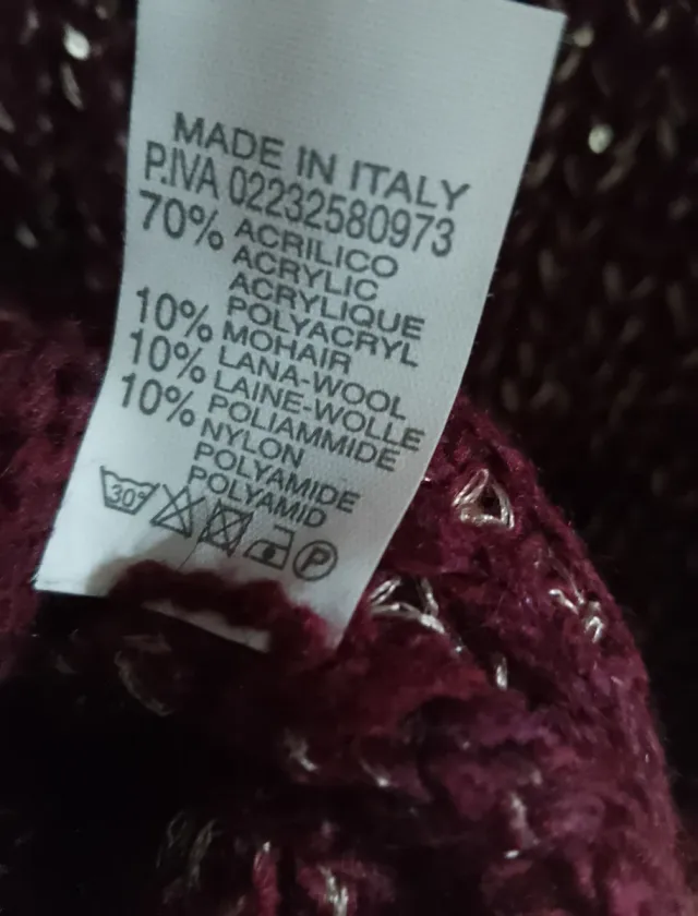 Maglione bordeaux luminoso