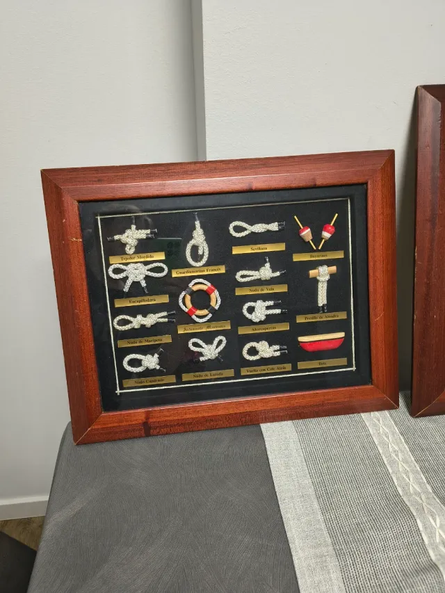 Pareja de cuadros decorativos nudos marineros