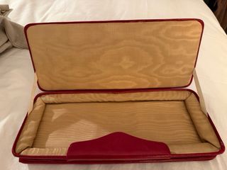 Estuche Viaje Piel Años 60 Guantes  Rojo