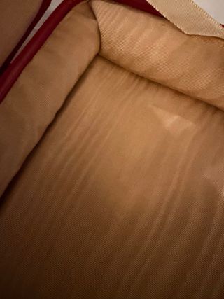 Estuche Viaje Piel Años 60 Guantes  Rojo