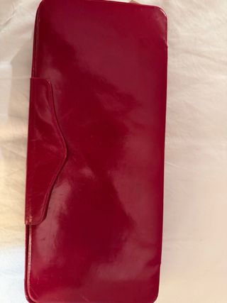Estuche Viaje Piel Años 60 Guantes  Rojo