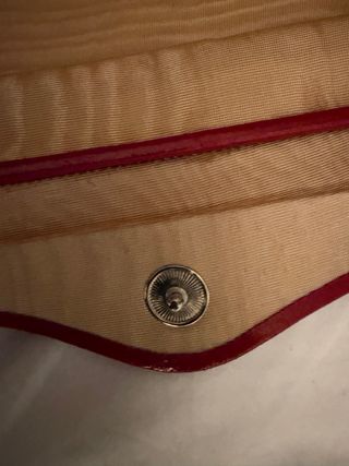 Estuche Viaje Piel Años 60 Guantes  Rojo