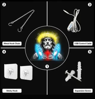 Lampada Neon LED "CRISTO" Croce