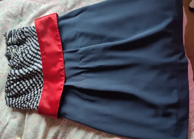 Vestido fiesta azul y blanco