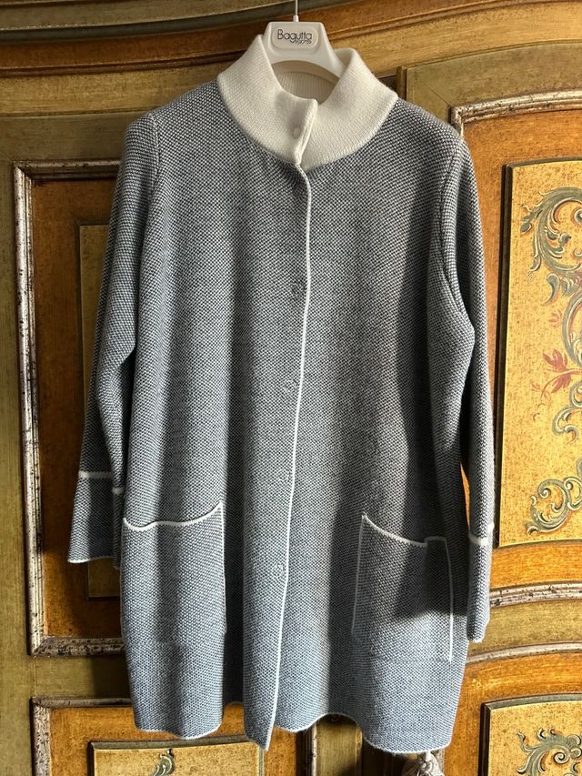 Giacca cardigan donna Bagutta grigio/bianco