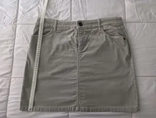 Falda de pana beige-gris