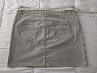 Falda de pana beige-gris