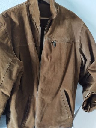 Cazadora Piel Vuelta Marrón Talla M