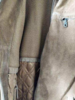 Cazadora Piel Vuelta Marrón Talla M