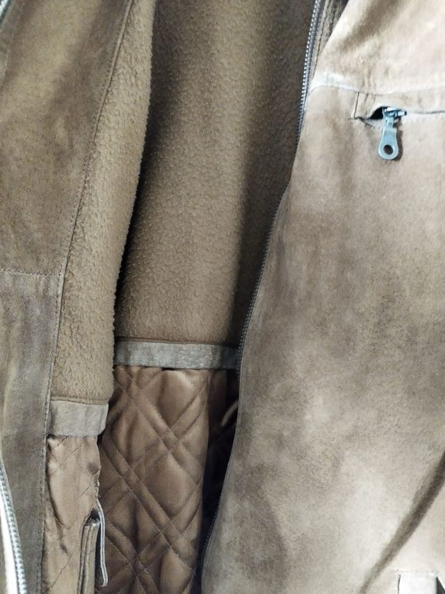 Cazadora Piel Vuelta Marrón Talla M