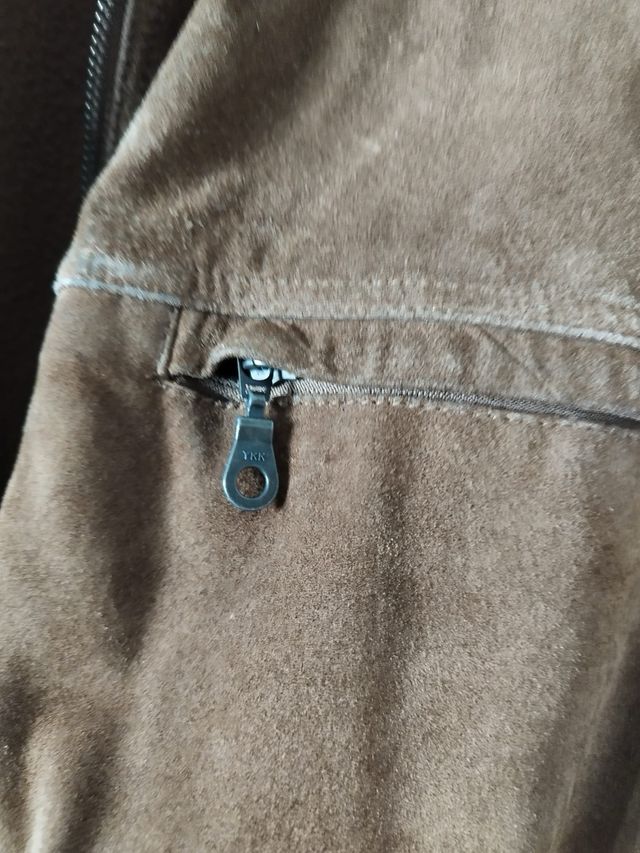 Cazadora Piel Vuelta Marrón Talla M