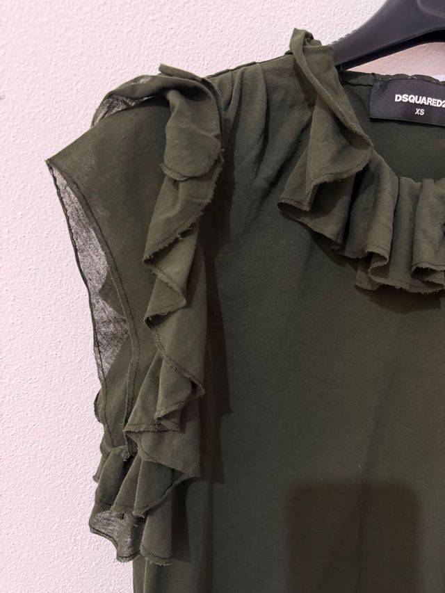 Dsquared2 Top Ruffle XS Verde