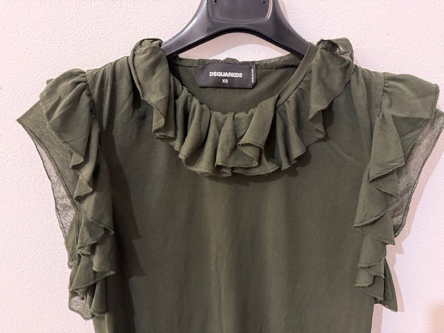 Dsquared2 Top Ruffle XS Verde