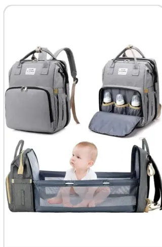 Mochila Cuna Portátil Bebé Gris