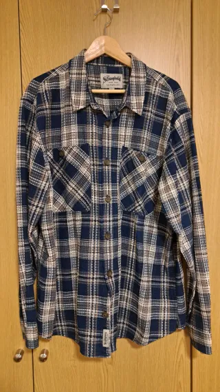 Sobrecamisa cuadros azul y beige XL Primark.