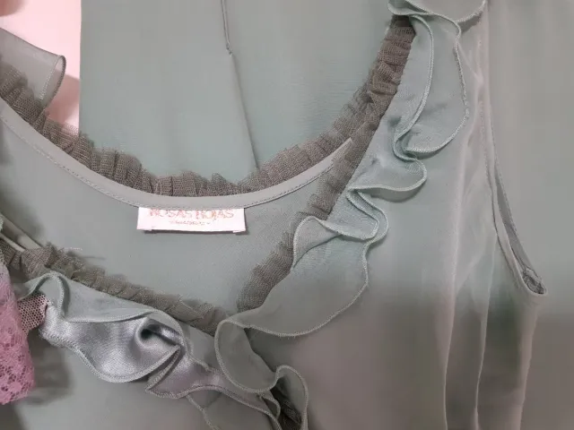 Conjunto falda y top verde con volantes