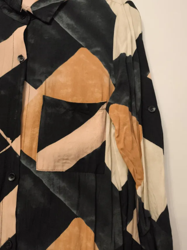 Vestido camisero estampado geométrico