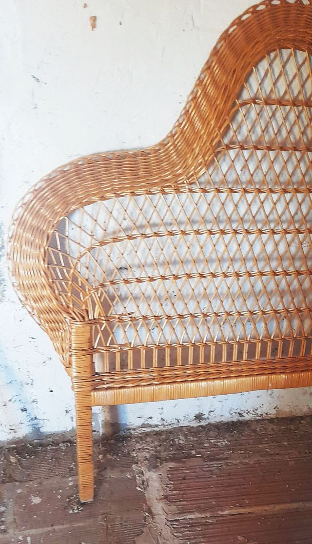 Cabecero de mimbre estilo vintage