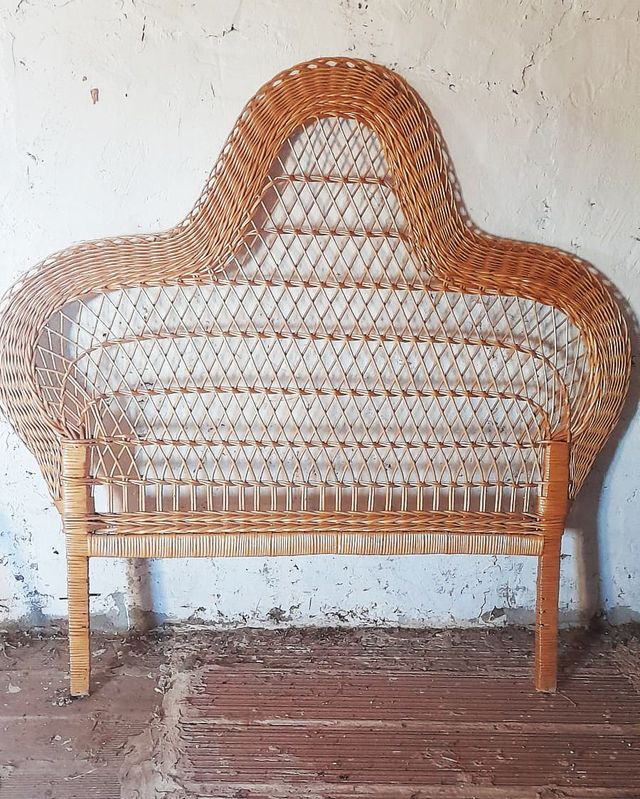 Cabecero de mimbre estilo vintage