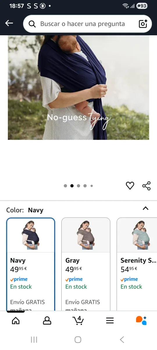 Fular porta bebé  boba wrap Navy