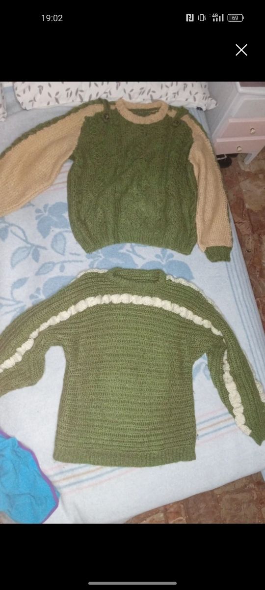 Pack 2 jerseys verdes y beige hombre Talla M