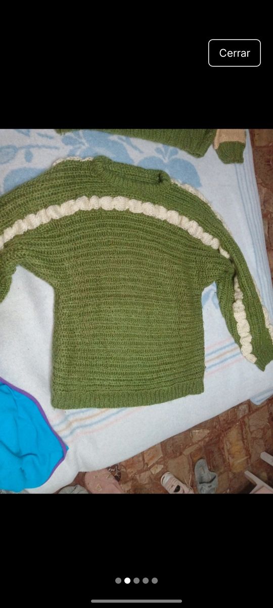 Pack 2 jerseys verdes y beige hombre Talla M