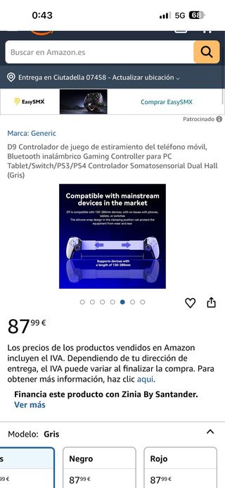 Mando Inalámbrico Sony Blanco