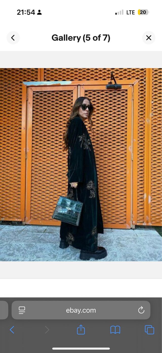 Kimono Vestido Terciopelo Bordado Zara Talla Única