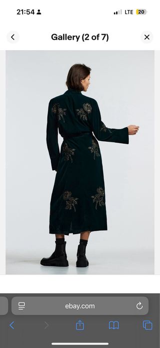 Kimono Vestido Terciopelo Bordado Zara limited edi