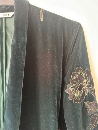 Kimono Vestido Terciopelo Bordado Zara limited edi