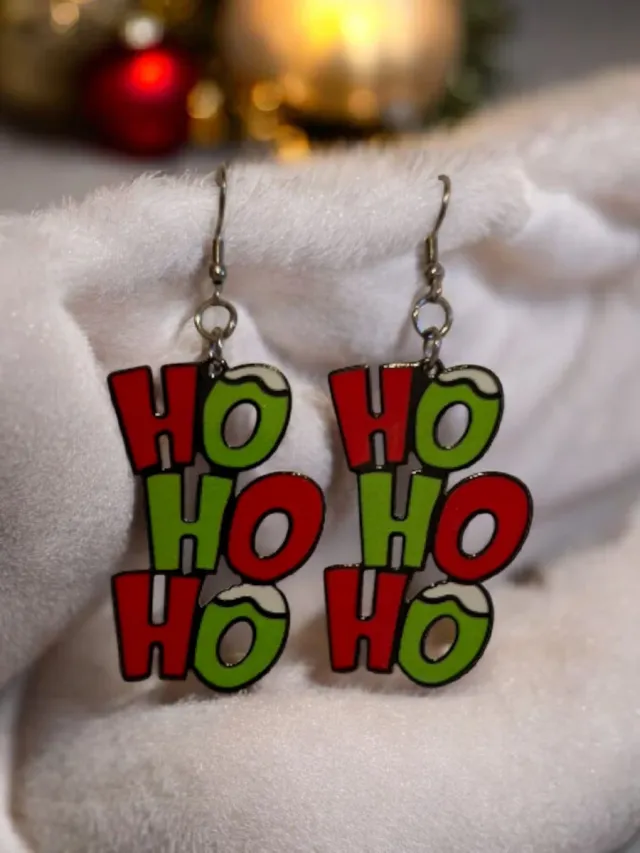 3x2Pendientes HO HO HO Navidad